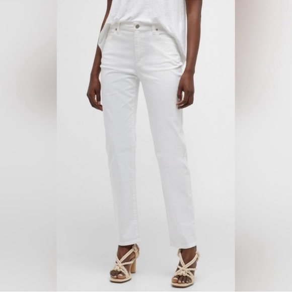 Eileen Fisher Pants - Eileen Fisher Mid-Rise Straight Leg Organic Cotton Pants White Size 4